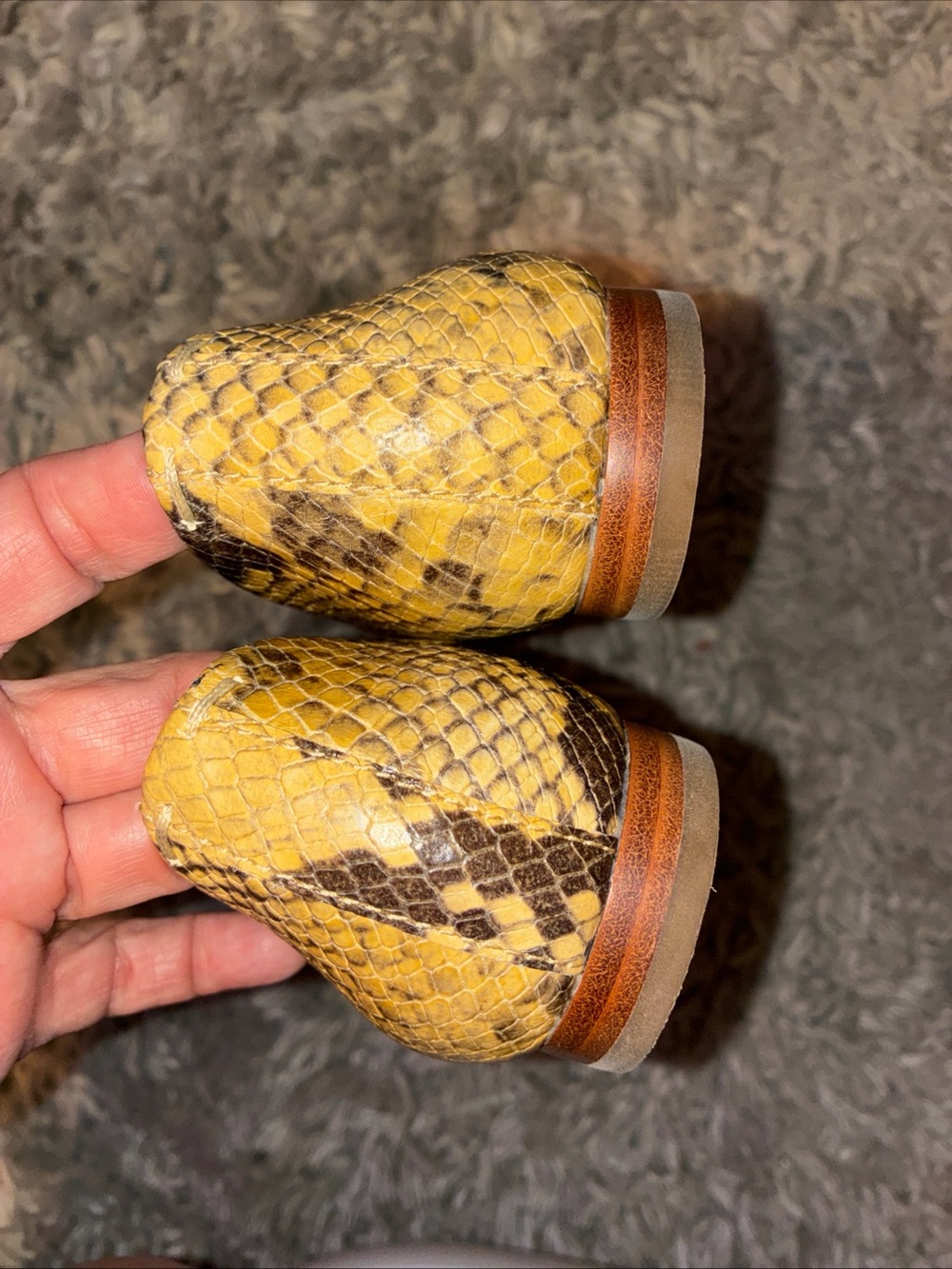 Frye Yellow & Brown Snake-Print Ballet Flats - Picture 5 of 7